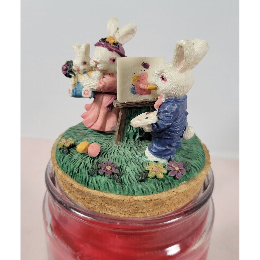 Resin Candle Topper Bunny Rabbits Rabbit painting portrait - Picture 6 of 12